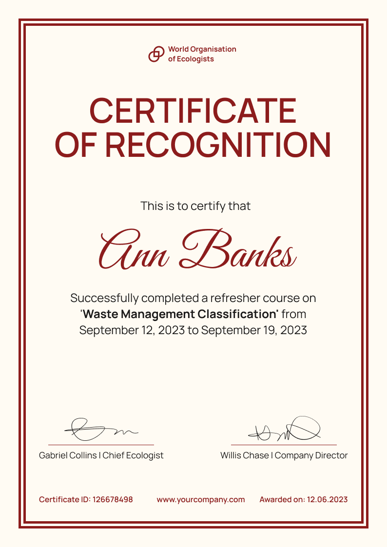 Certificate thumbnail