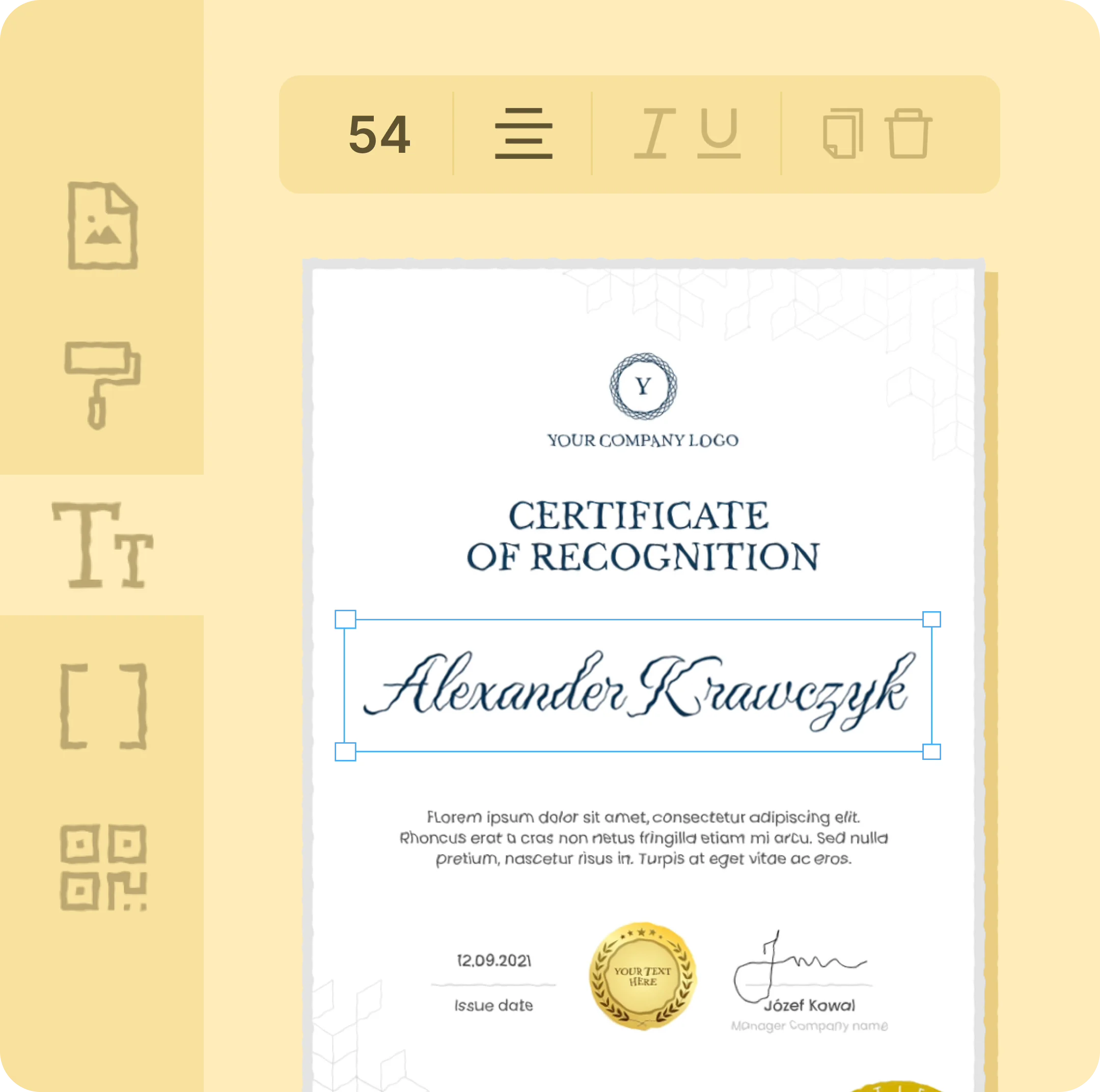 Create certificates in minutes with an intuitive design builder Create certificates in minutes with an intuitive design builder