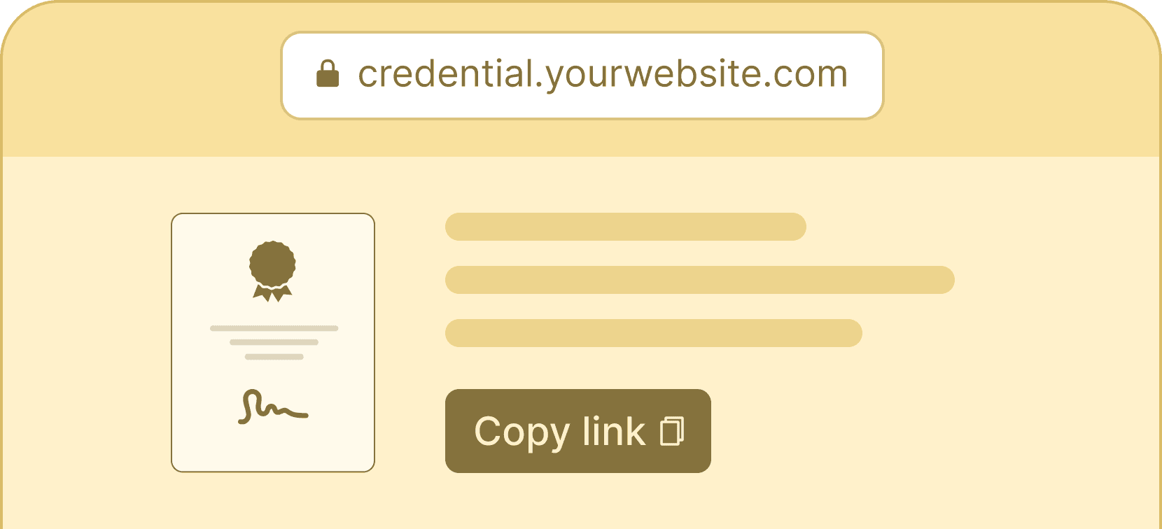 Shareable urls - Certifier features