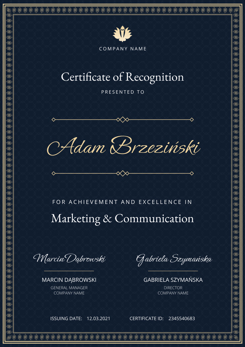 Certificate thumbnail