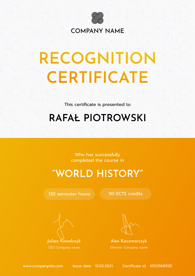 Certificate thumbnail