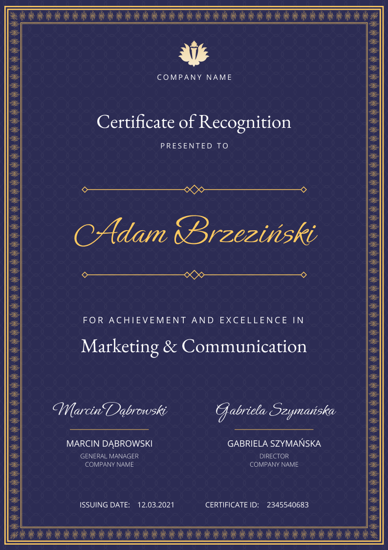 Certificate thumbnail