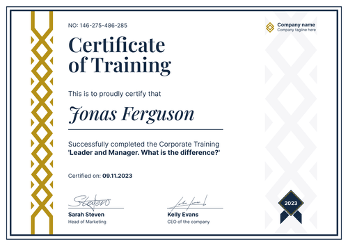 Formal and exceptional training certificate template landscape Formal and exceptional training certificate template landscape