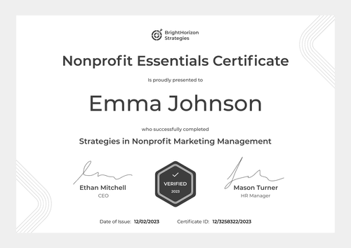 Minimalist and professional non-profit certificate template landscape Minimalist and professional non-profit certificate template landscape