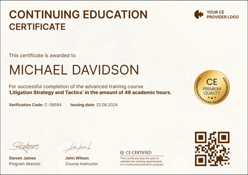 Sleek and professional Continuing Education certificate template Sleek and professional Continuing Education certificate template