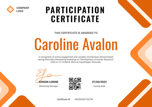 Modern and eye-catching participation certificate template landscape Modern and eye-catching participation certificate template landscape
