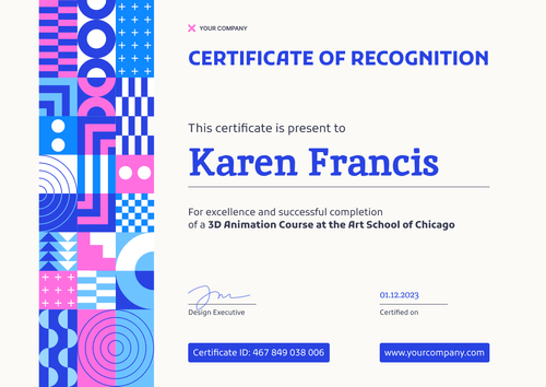 Modern and streamlined certificate of recognition template landscape Modern and streamlined certificate of recognition template landscape