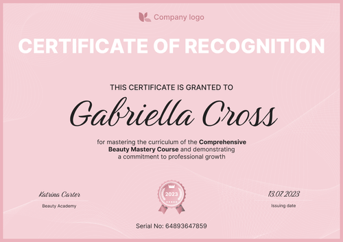 Clean and simple certificate of recognition template landscape Clean and simple certificate of recognition template landscape