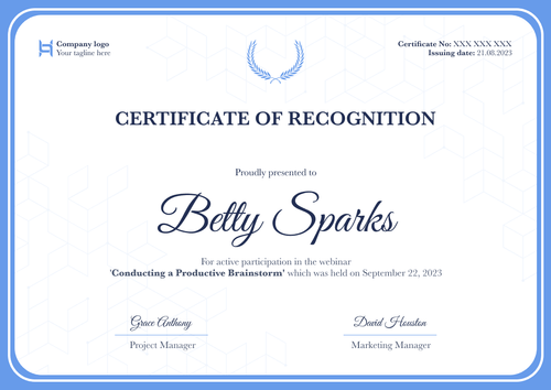 Minimalist and clear recognition certificate template landscape Minimalist and clear recognition certificate template landscape