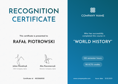 blue modern certificate of recognition landscape 12385 blue modern certificate of recognition landscape 12385