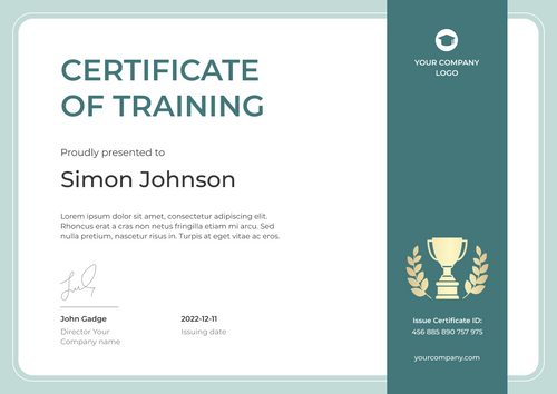 green simple certificate of training landscape 11725 green simple certificate of training landscape 11725