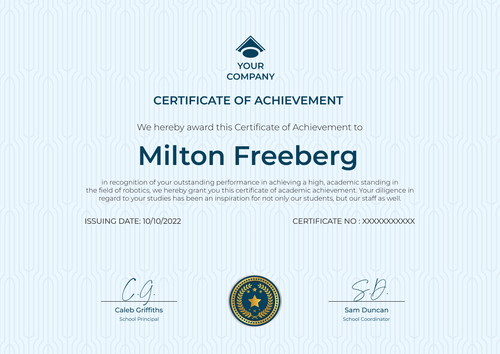 mint blue simple certificate of achievement landscape 12852 mint blue simple certificate of achievement landscape 12852