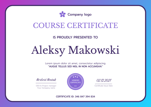 purple simple certificate of course landscape 12829 purple simple certificate of course landscape 12829